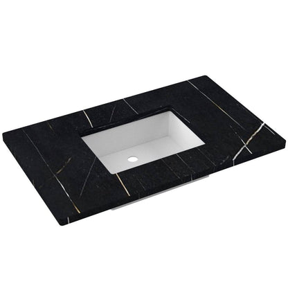 37" Silestone® Quartz Vanity Top Single Rectangle Centered Sink