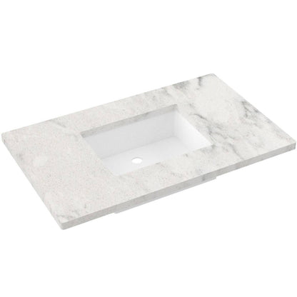 37" Silestone® Quartz Vanity Top Single Rectangle Centered Sink