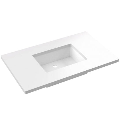 37" Silestone® Quartz Vanity Top Single Rectangle Centered Sink