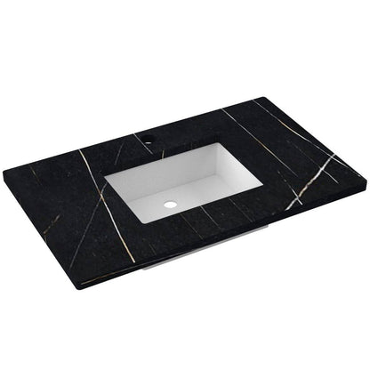 37" Silestone® Quartz Vanity Top Single Rectangle Centered Sink