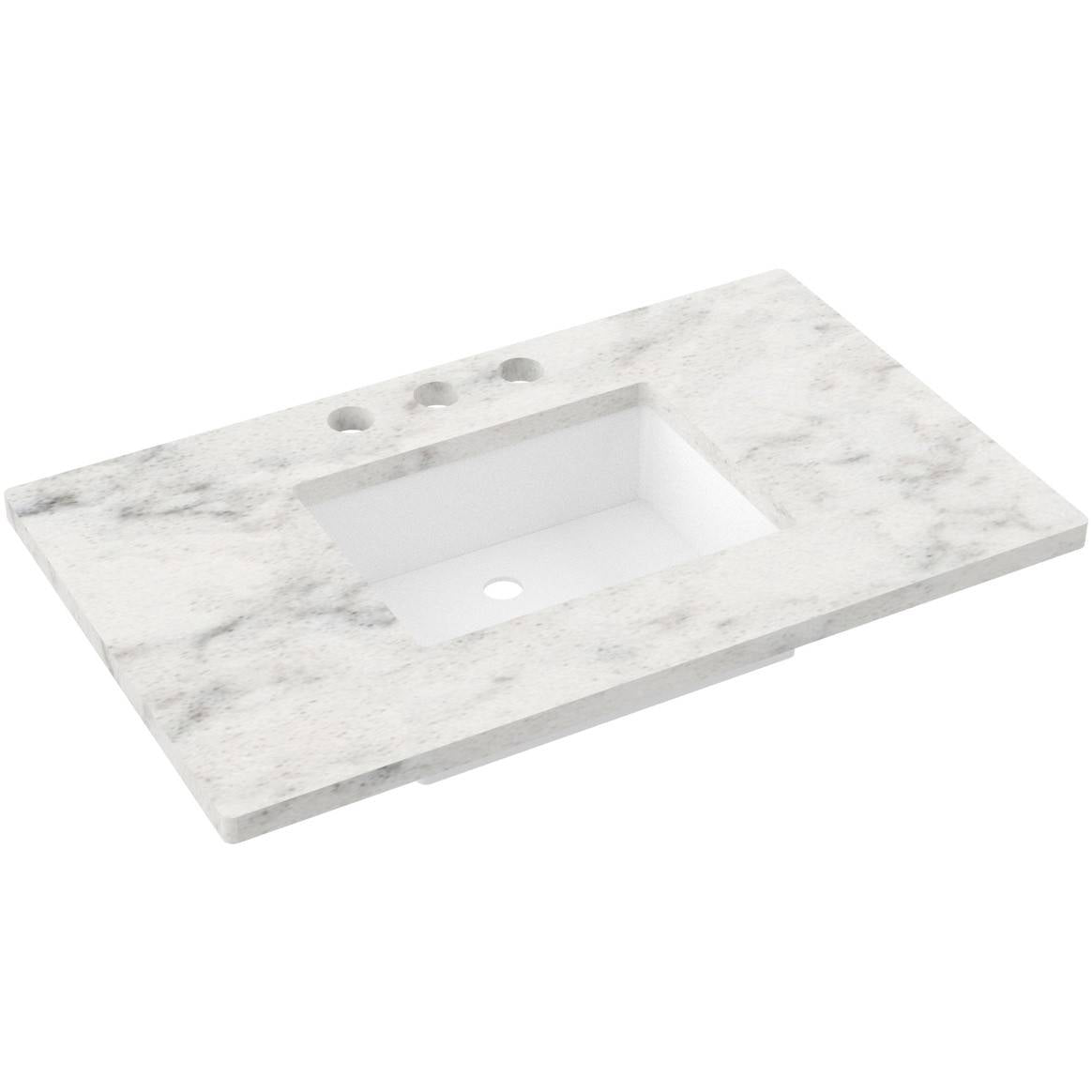 37" Silestone® Quartz Vanity Top Single Rectangle Centered Sink