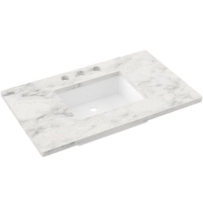 37" Silestone® Quartz Vanity Top Single Rectangle Centered Sink