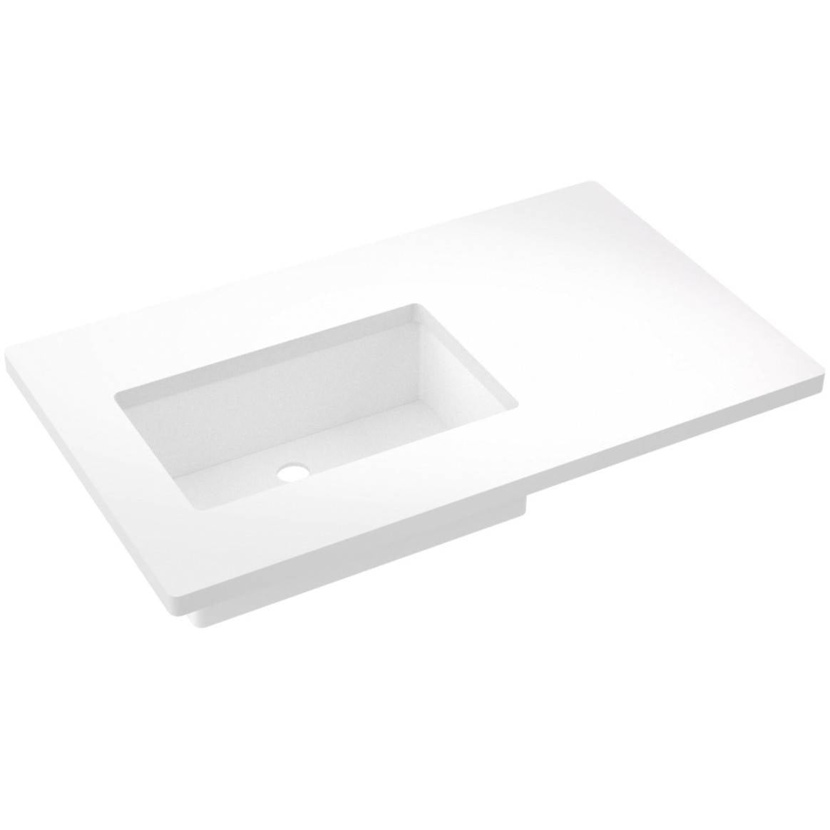 37" Silestone® Quartz Vanity Top Single Rectangle Offset Sink