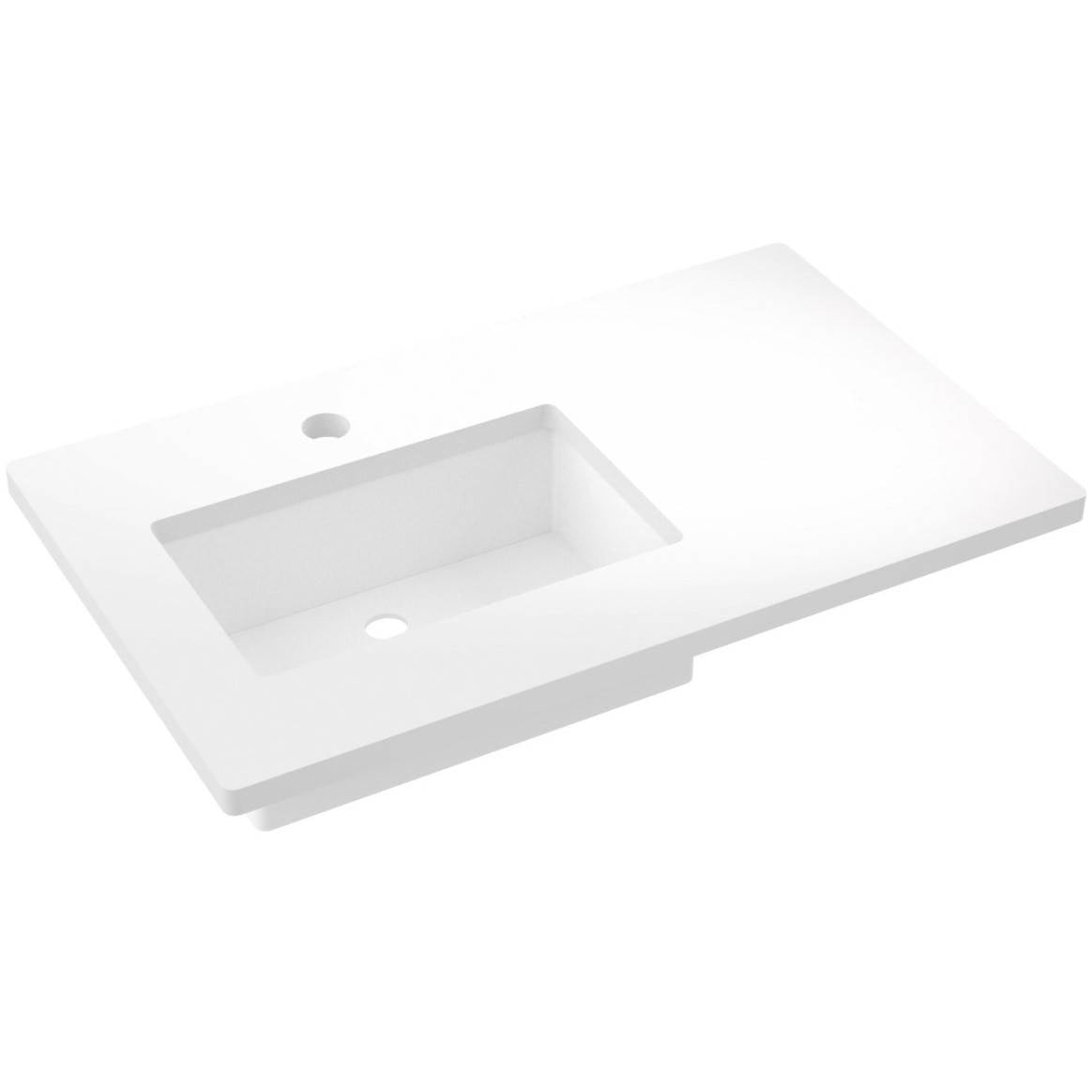 37" Silestone® Quartz Vanity Top Single Rectangle Offset Sink
