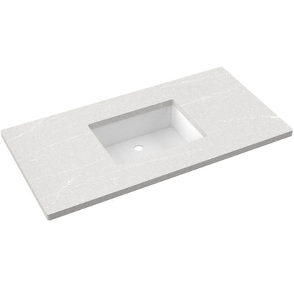 43" Silestone® Quartz Vanity Top Single Rectangle Centered Sink