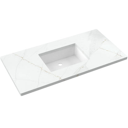 43" Silestone® Quartz Vanity Top Single Rectangle Centered Sink