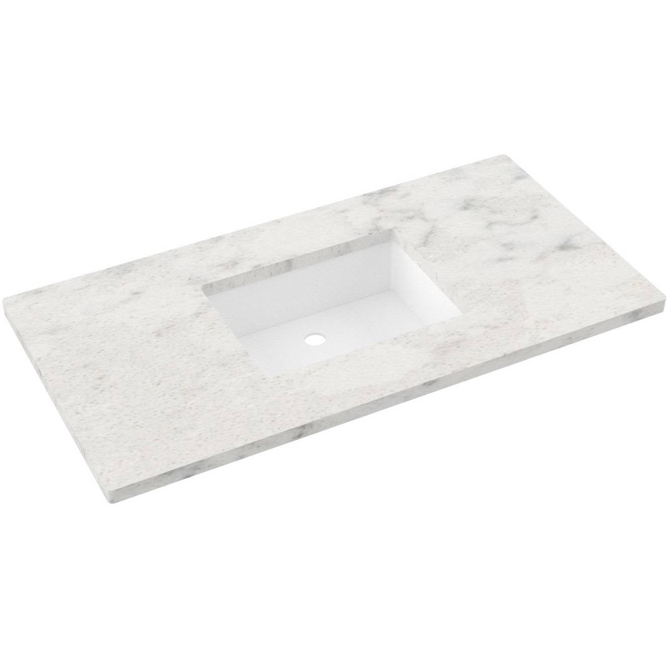 43" Silestone® Quartz Vanity Top Single Rectangle Centered Sink