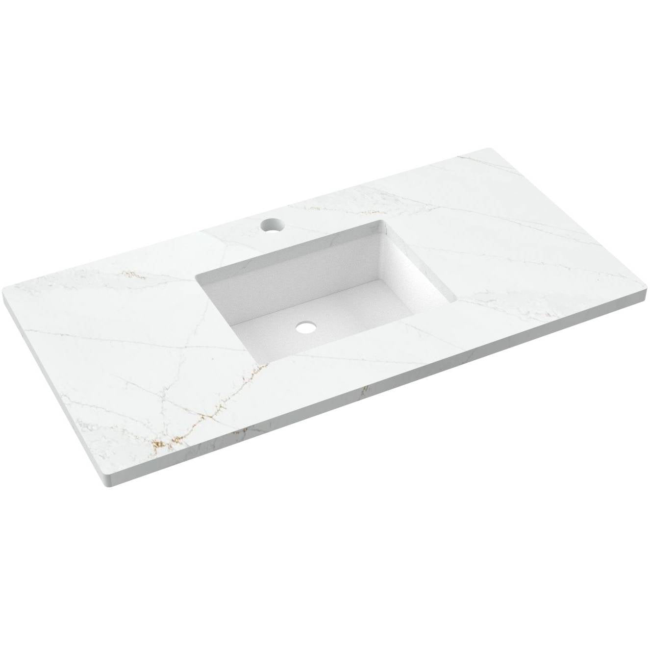 43" Silestone® Quartz Vanity Top Single Rectangle Centered Sink