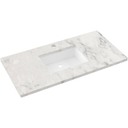 43" Silestone® Quartz Vanity Top Single Rectangle Centered Sink