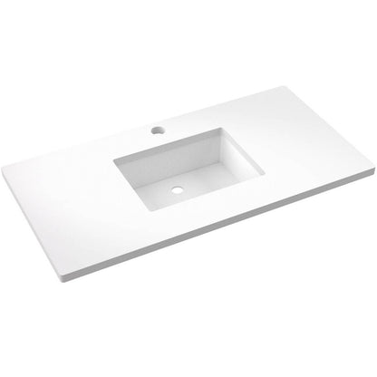 43" Silestone® Quartz Vanity Top Single Rectangle Centered Sink
