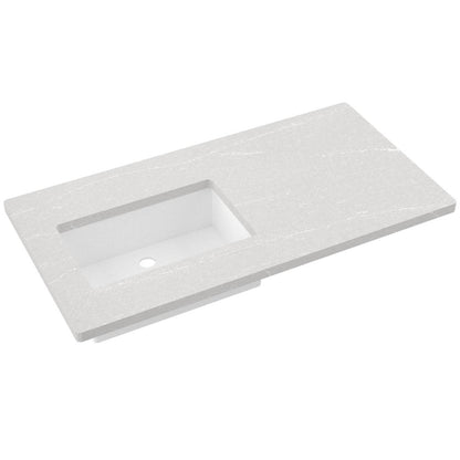 43" Silestone® Quartz Vanity Top Single Rectangle Offset Sink