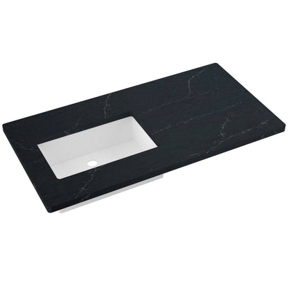 43" Silestone® Quartz Vanity Top Single Rectangle Offset Sink