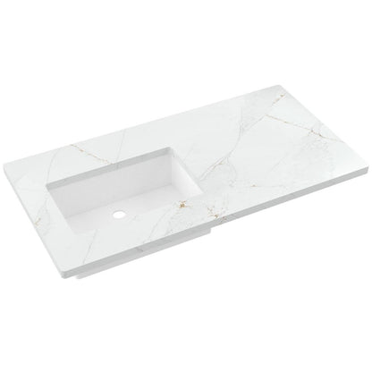 43" Silestone® Quartz Vanity Top Single Rectangle Offset Sink