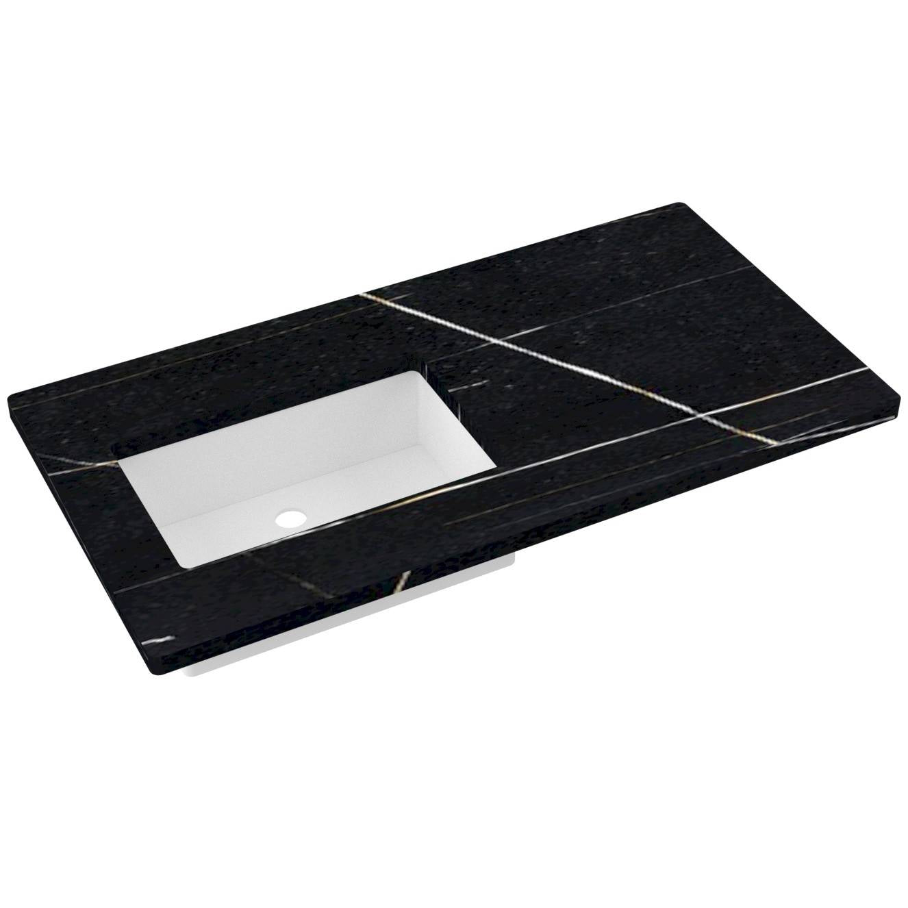 43" Silestone® Quartz Vanity Top Single Rectangle Offset Sink