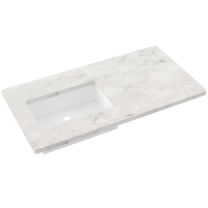 43" Silestone® Quartz Vanity Top Single Rectangle Offset Sink