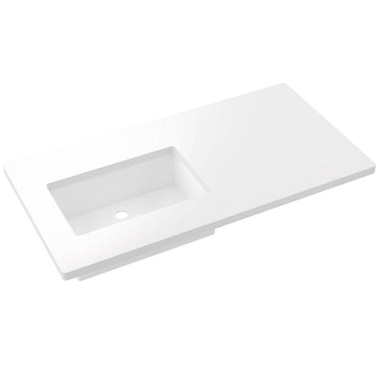 43" Silestone® Quartz Vanity Top Single Rectangle Offset Sink