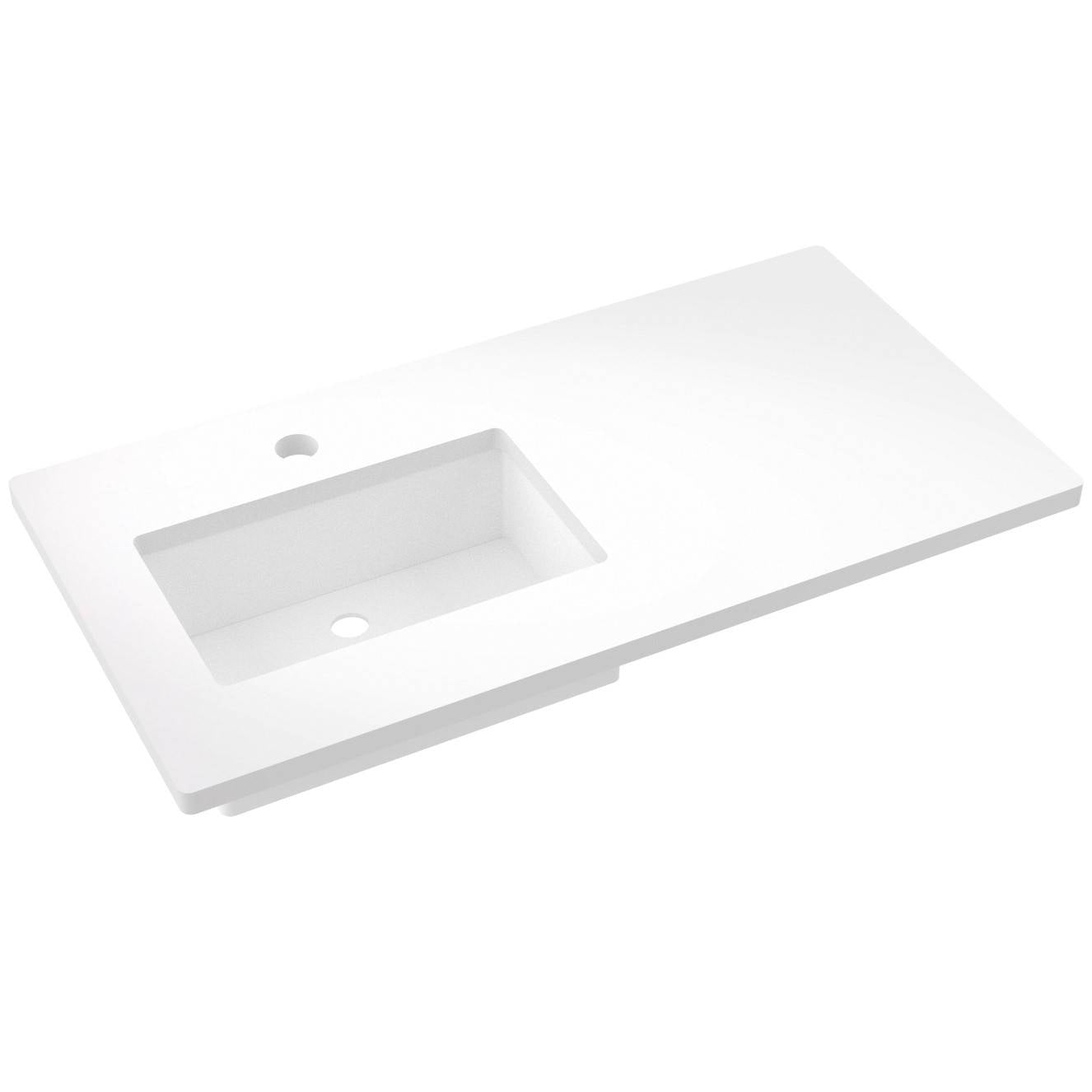 43" Silestone® Quartz Vanity Top Single Rectangle Offset Sink