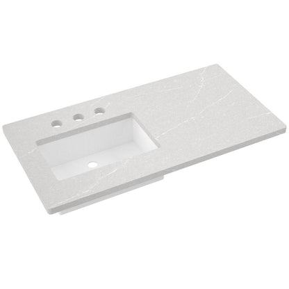 43" Silestone® Quartz Vanity Top Single Rectangle Offset Sink