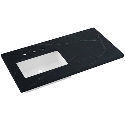 43" Silestone® Quartz Vanity Top Single Rectangle Offset Sink