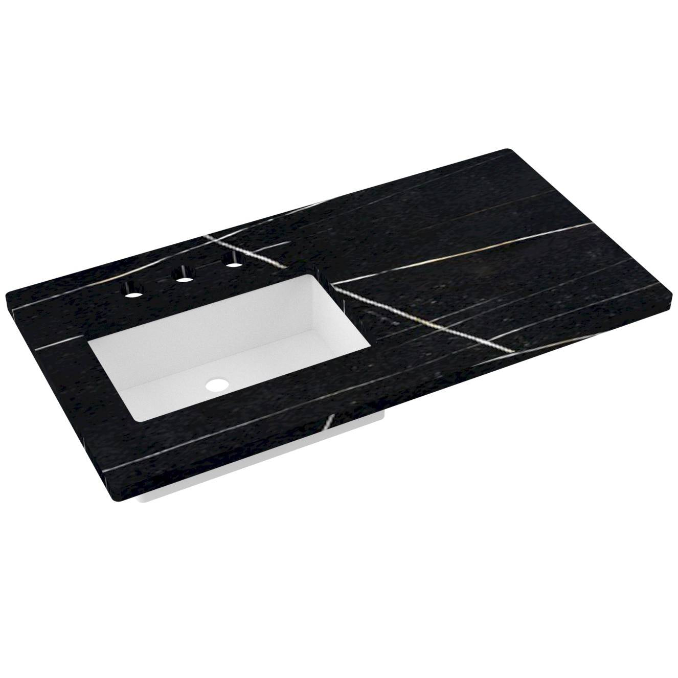 43" Silestone® Quartz Vanity Top Single Rectangle Offset Sink