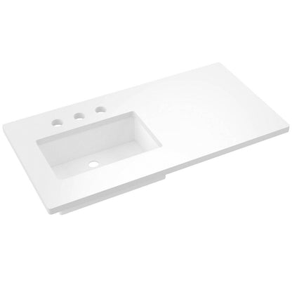 43" Silestone® Quartz Vanity Top Single Rectangle Offset Sink