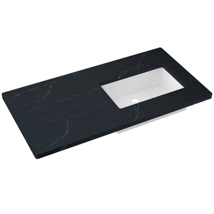 43" Silestone® Quartz Vanity Top Single Rectangle Offset Sink