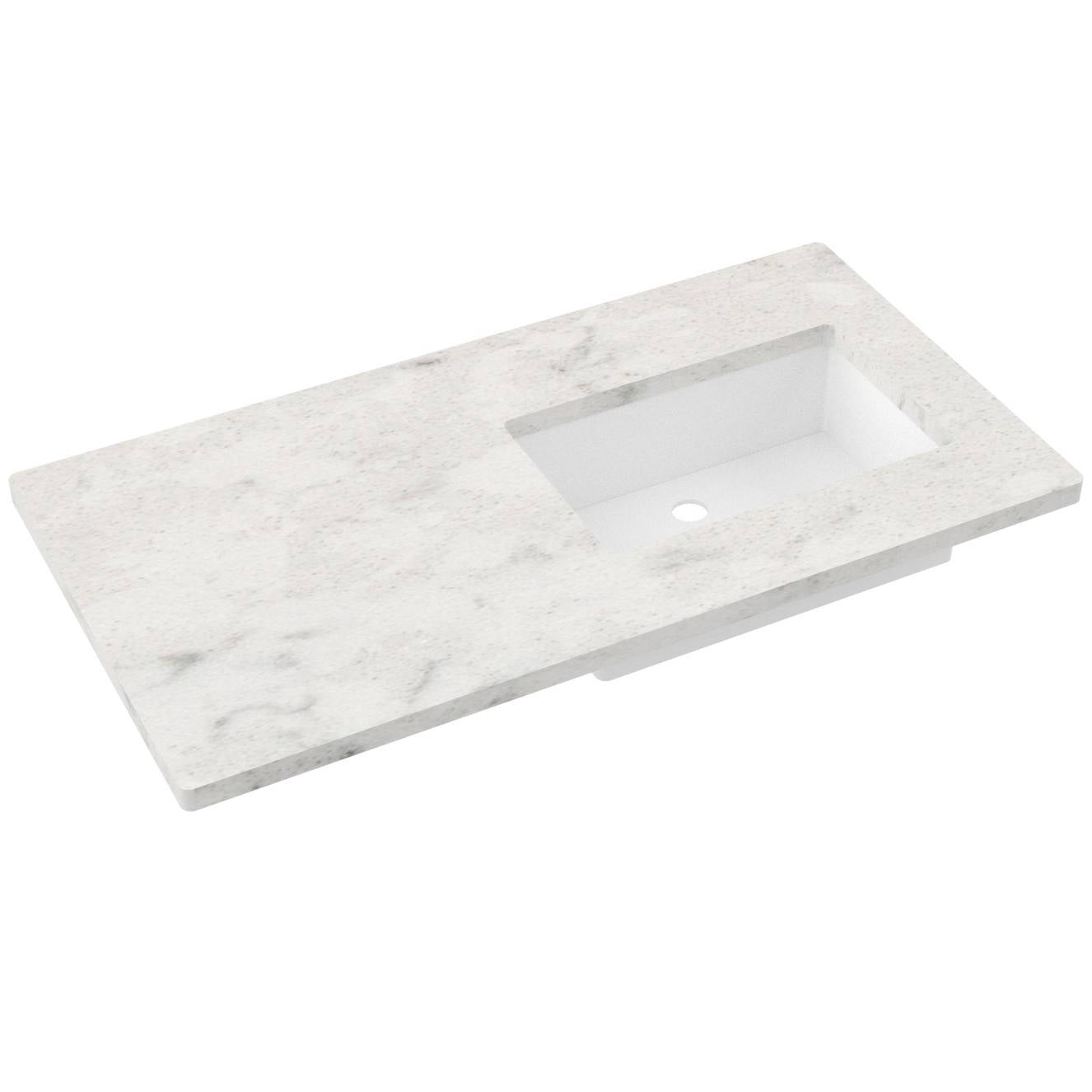 43" Silestone® Quartz Vanity Top Single Rectangle Offset Sink