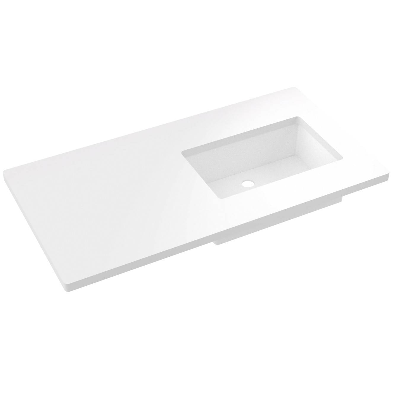 43" Silestone® Quartz Vanity Top Single Rectangle Offset Sink