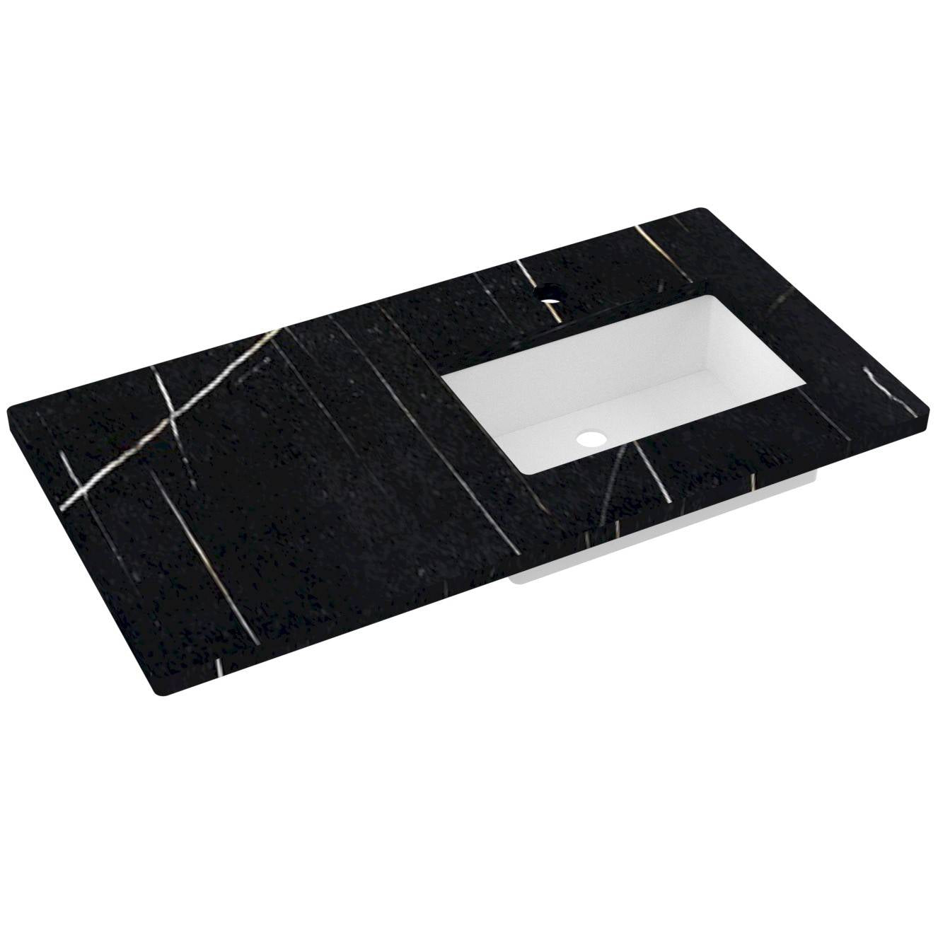 43" Silestone® Quartz Vanity Top Single Rectangle Offset Sink