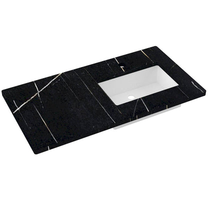 43" Silestone® Quartz Vanity Top Single Rectangle Offset Sink