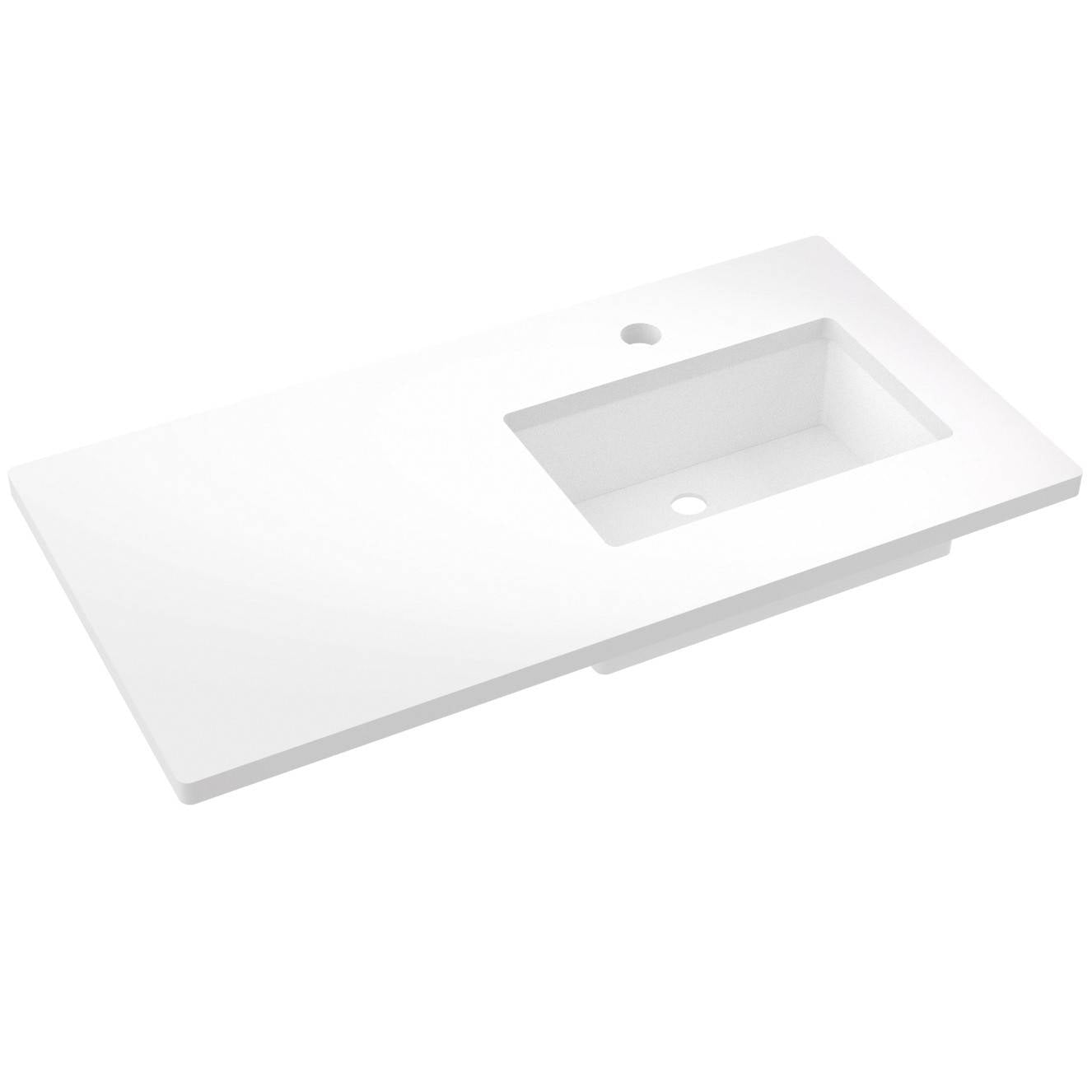 43" Silestone® Quartz Vanity Top Single Rectangle Offset Sink
