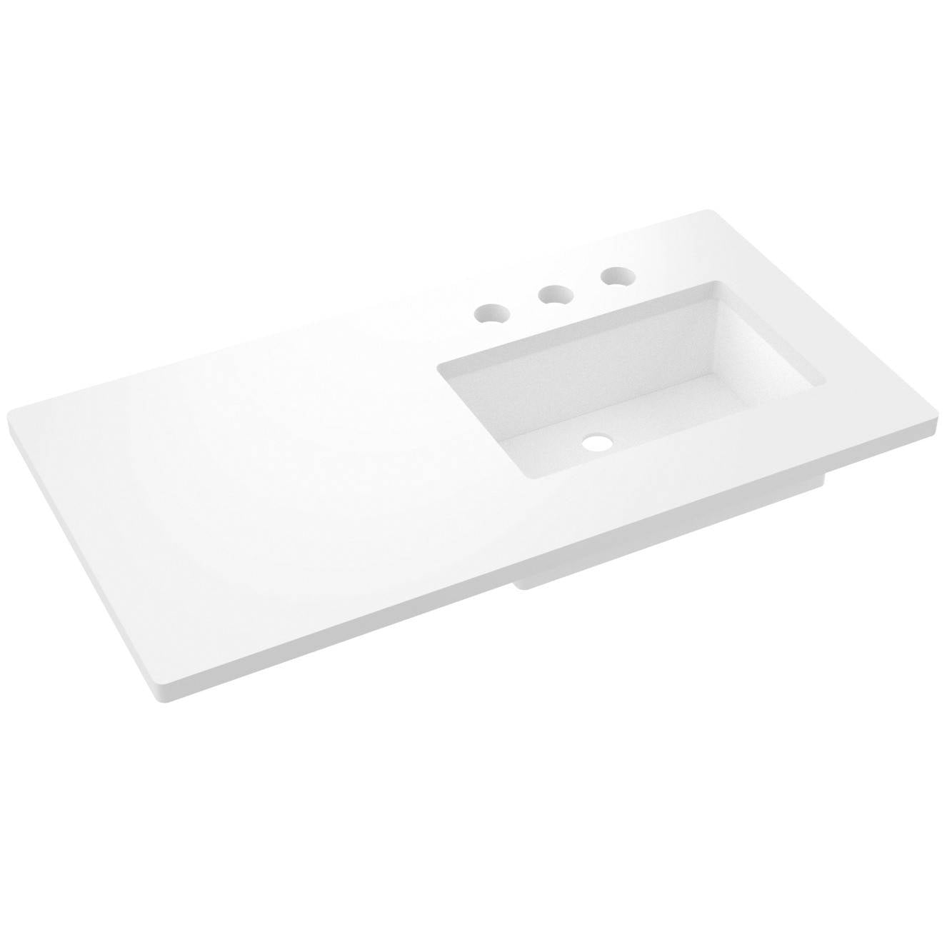 43" Silestone® Quartz Vanity Top Single Rectangle Offset Sink