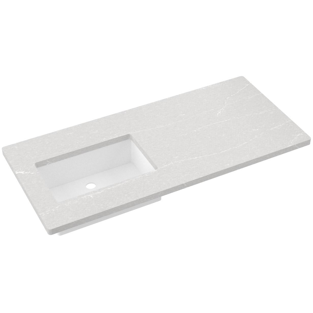 49" Silestone® Quartz Vanity Top Single Rectangle Offset Sink