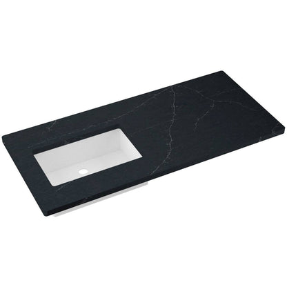 49" Silestone® Quartz Vanity Top Single Rectangle Offset Sink