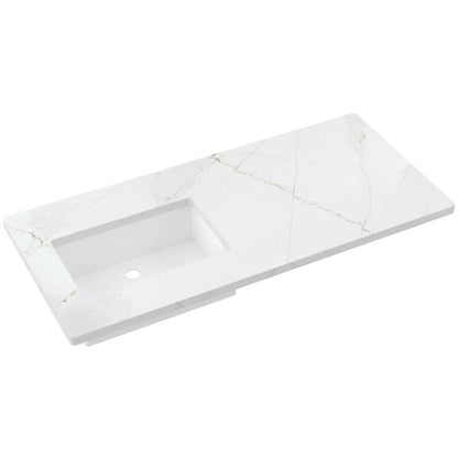 49" Silestone® Quartz Vanity Top Single Rectangle Offset Sink