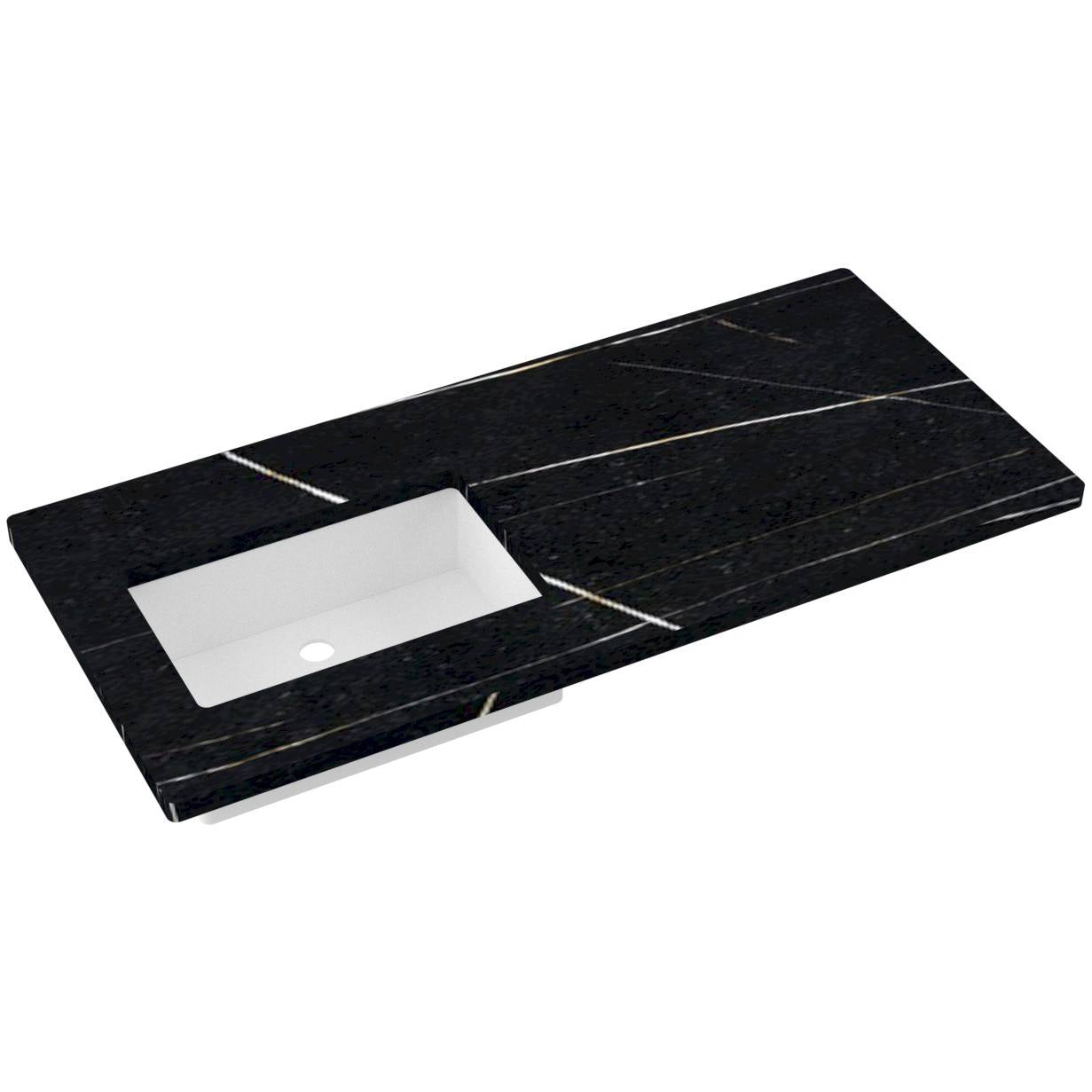 49" Silestone® Quartz Vanity Top Single Rectangle Offset Sink