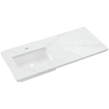 49" Silestone® Quartz Vanity Top Single Rectangle Offset Sink
