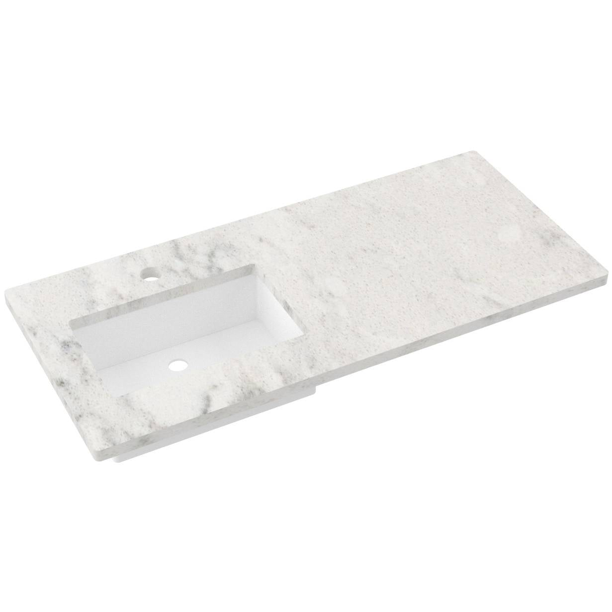 49" Silestone® Quartz Vanity Top Single Rectangle Offset Sink