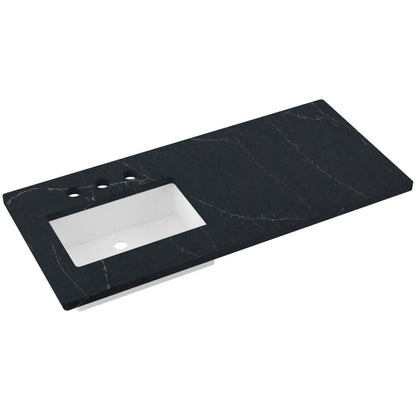 49" Silestone® Quartz Vanity Top Single Rectangle Offset Sink