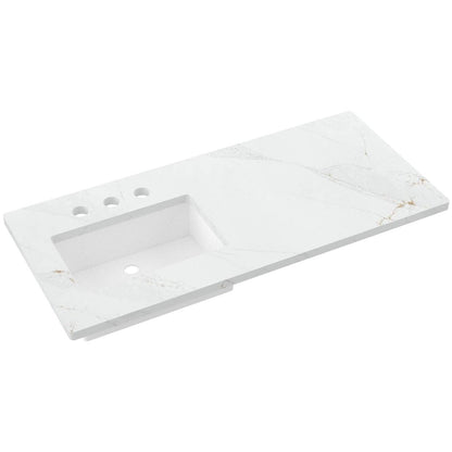 49" Silestone® Quartz Vanity Top Single Rectangle Offset Sink