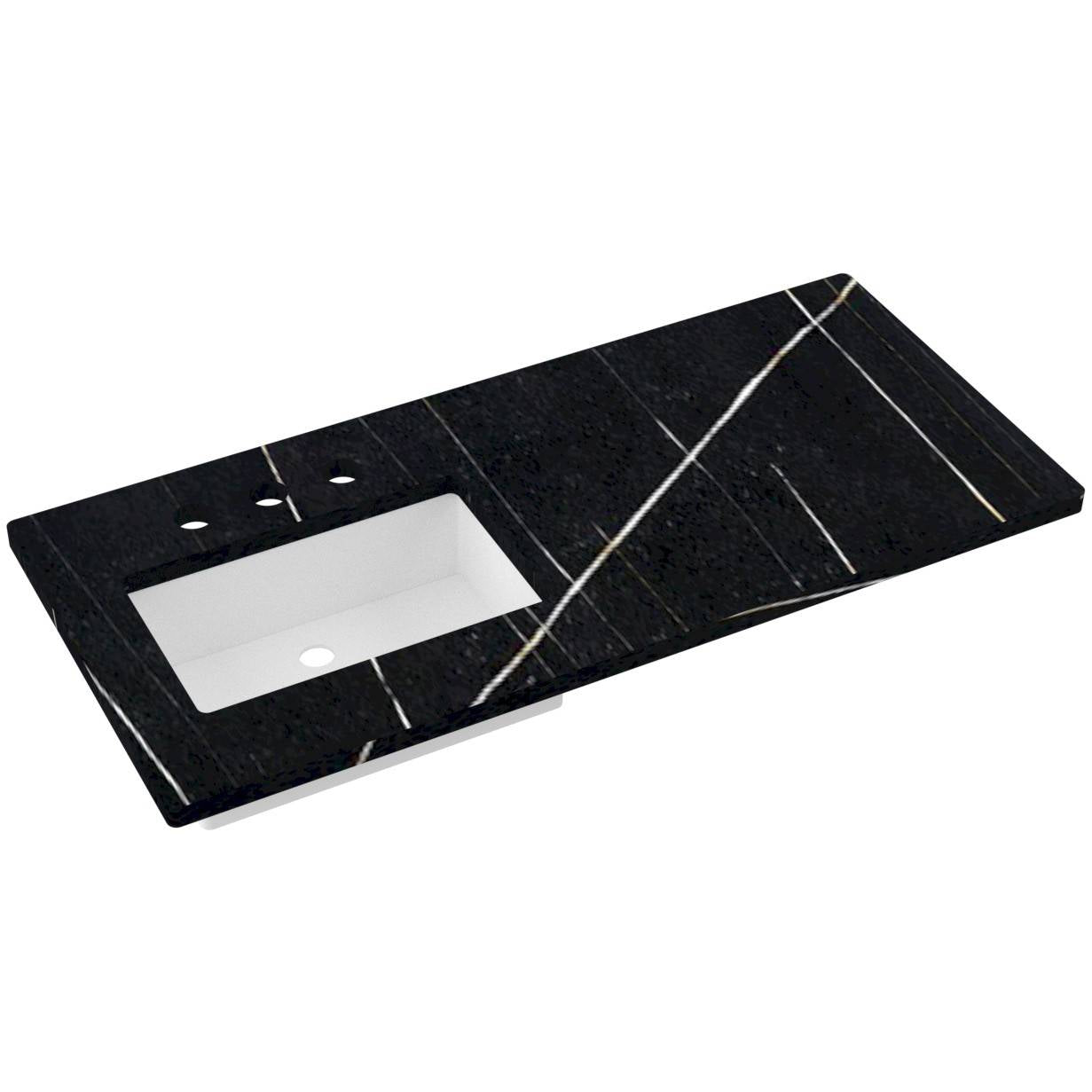 49" Silestone® Quartz Vanity Top Single Rectangle Offset Sink