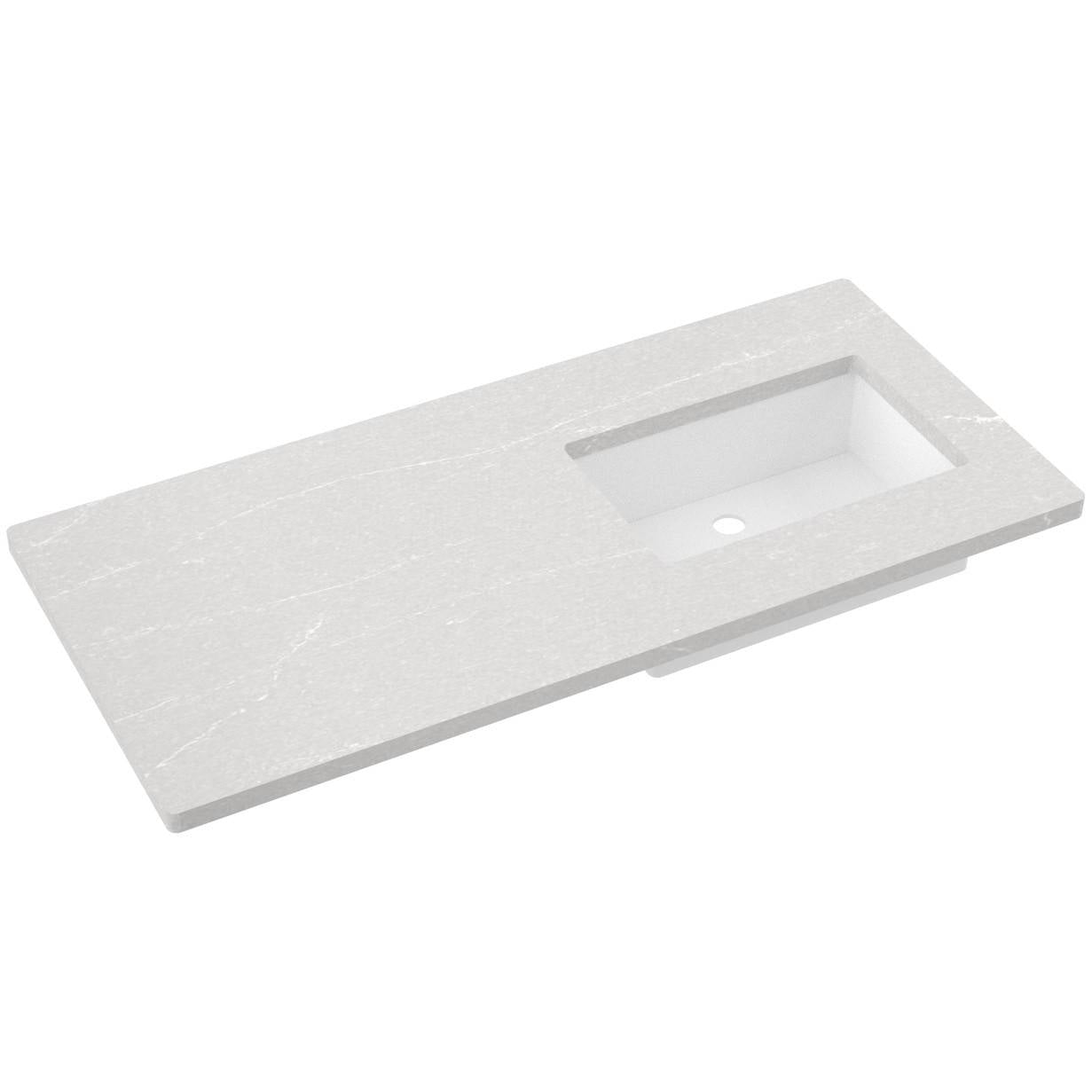 49" Silestone® Quartz Vanity Top Single Rectangle Offset Sink