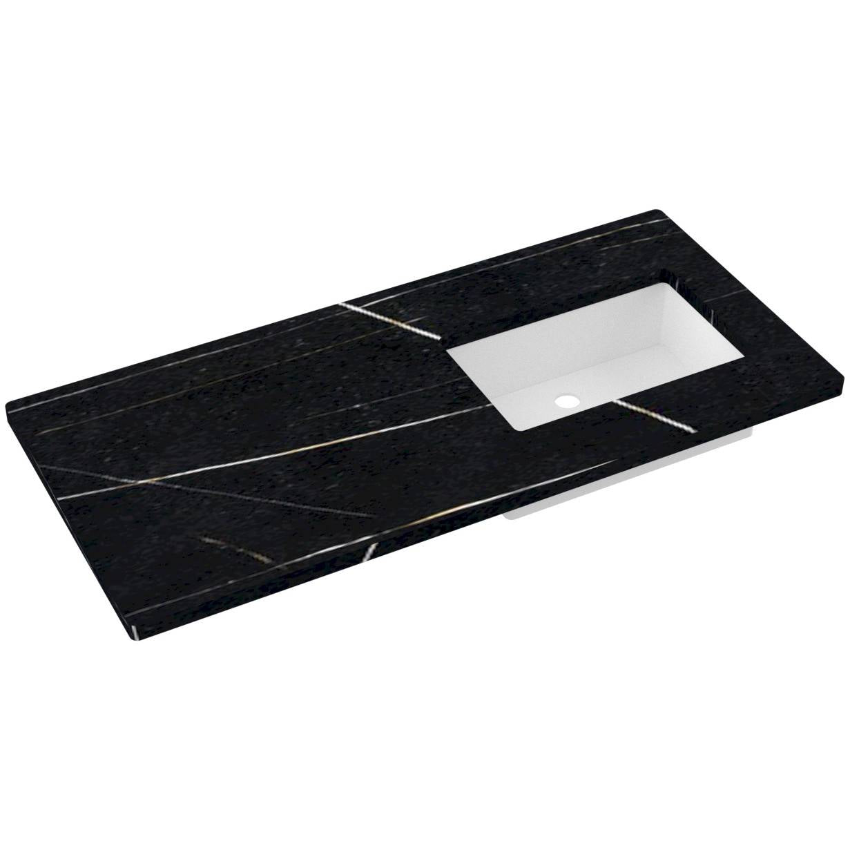 49" Silestone® Quartz Vanity Top Single Rectangle Offset Sink