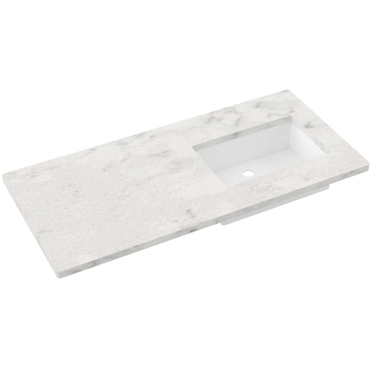 49" Silestone® Quartz Vanity Top Single Rectangle Offset Sink