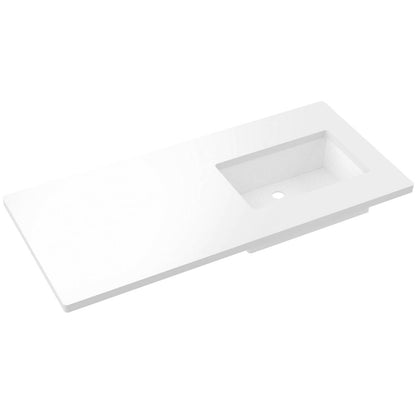 49" Silestone® Quartz Vanity Top Single Rectangle Offset Sink