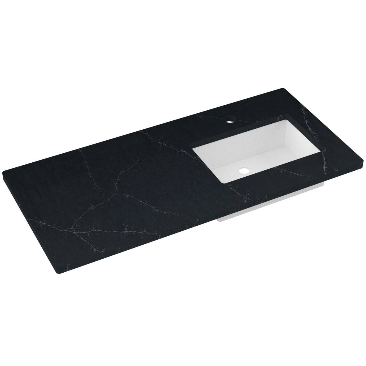 49" Silestone® Quartz Vanity Top Single Rectangle Offset Sink