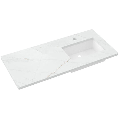 49" Silestone® Quartz Vanity Top Single Rectangle Offset Sink