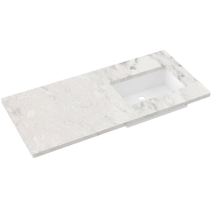 49" Silestone® Quartz Vanity Top Single Rectangle Offset Sink