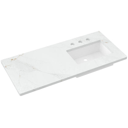 49" Silestone® Quartz Vanity Top Single Rectangle Offset Sink