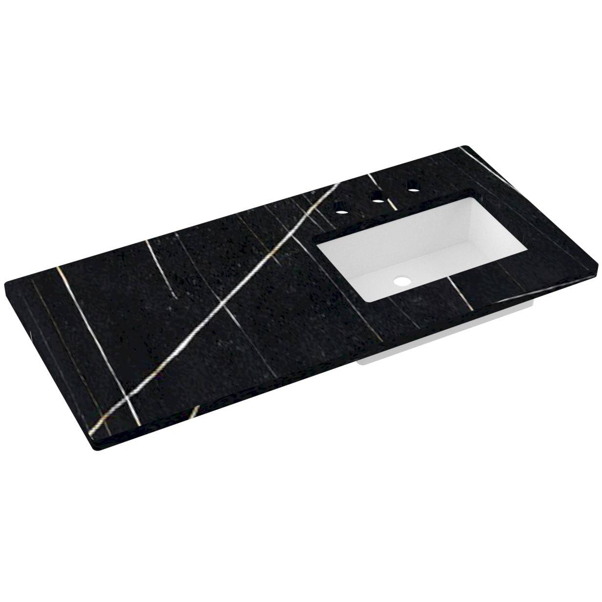 49" Silestone® Quartz Vanity Top Single Rectangle Offset Sink